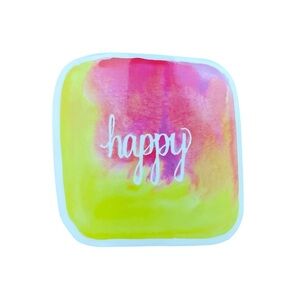 Colorful 'Happy' Glossy Sticker Laptop Kindle Notebook Decor